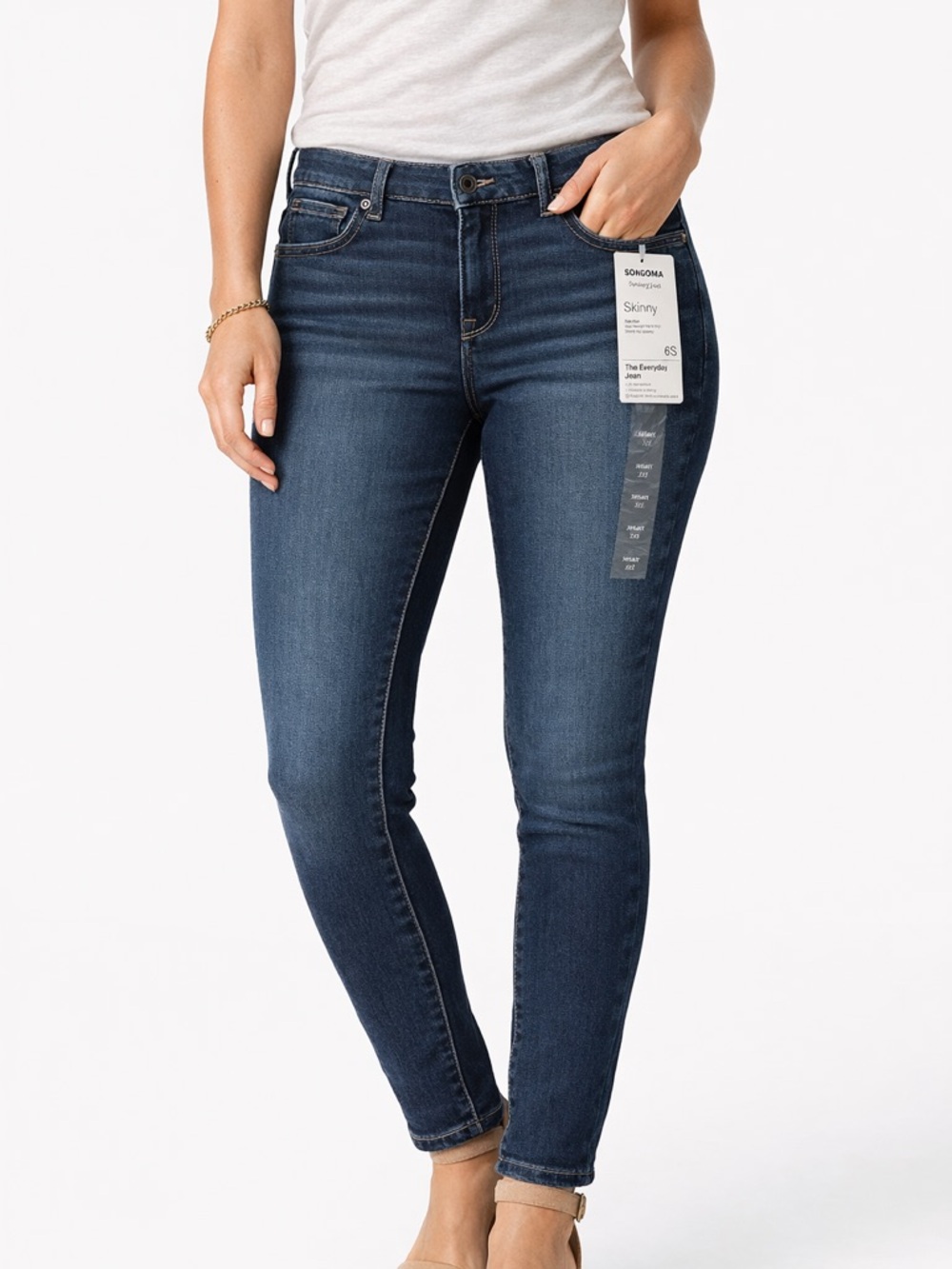 Sonoma Skinny Jean Women’s 6S Short Dark Wash Mid Rise Stretch NWT Everyday Jean